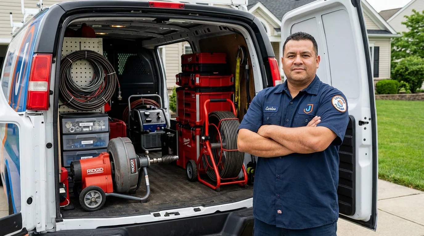 Professional drain cleaning equipment and Johns Plumbing LLC plumber in Montevallo
