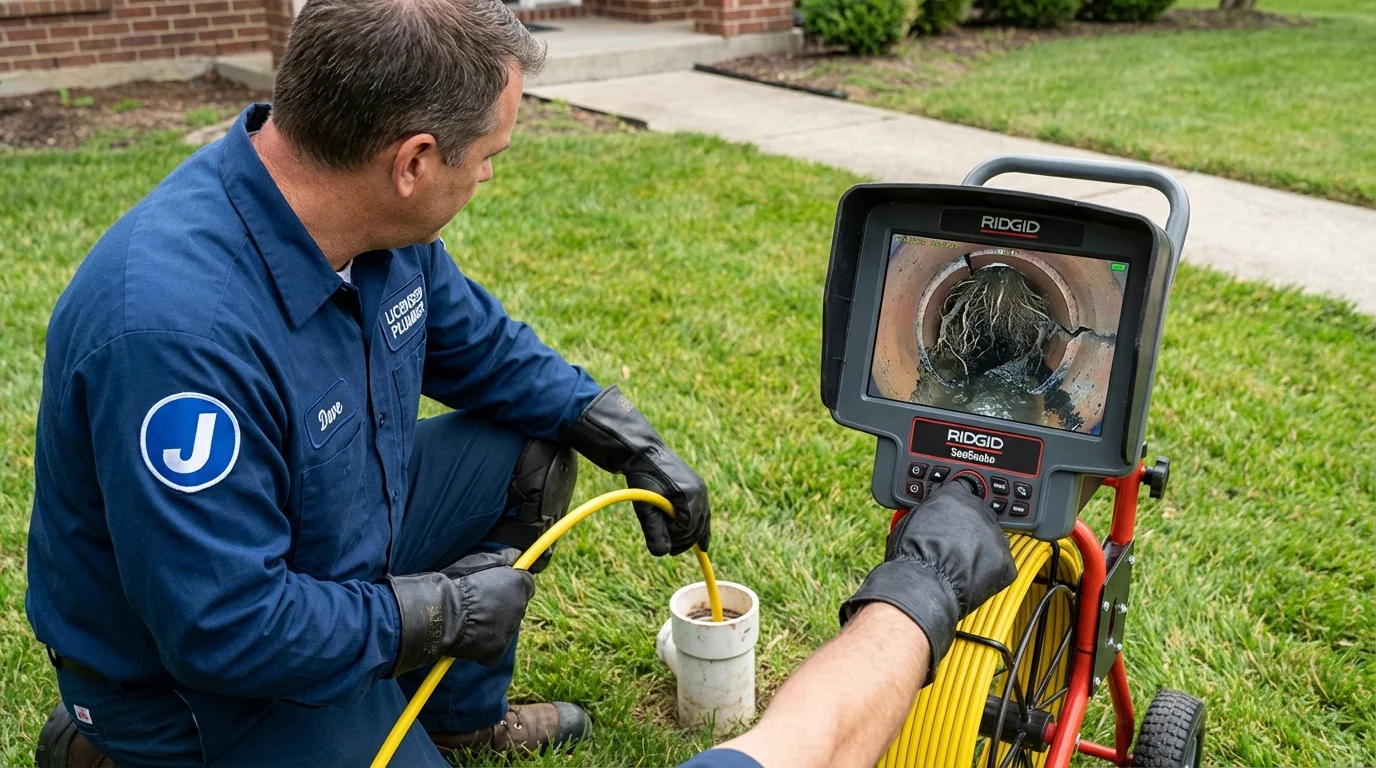 Sewer camera inspection being performed by Johns Plumbing LLC in Montevallo